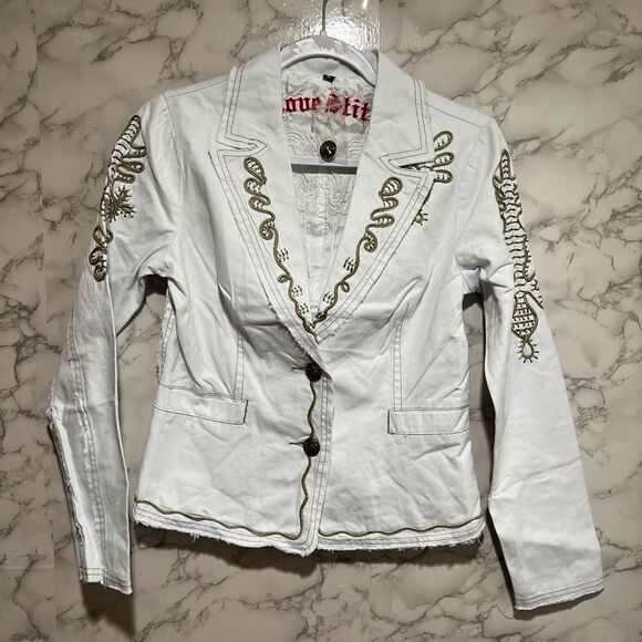 Love Stitch Two Button Embroidered Jacket - Picture 1 of 10